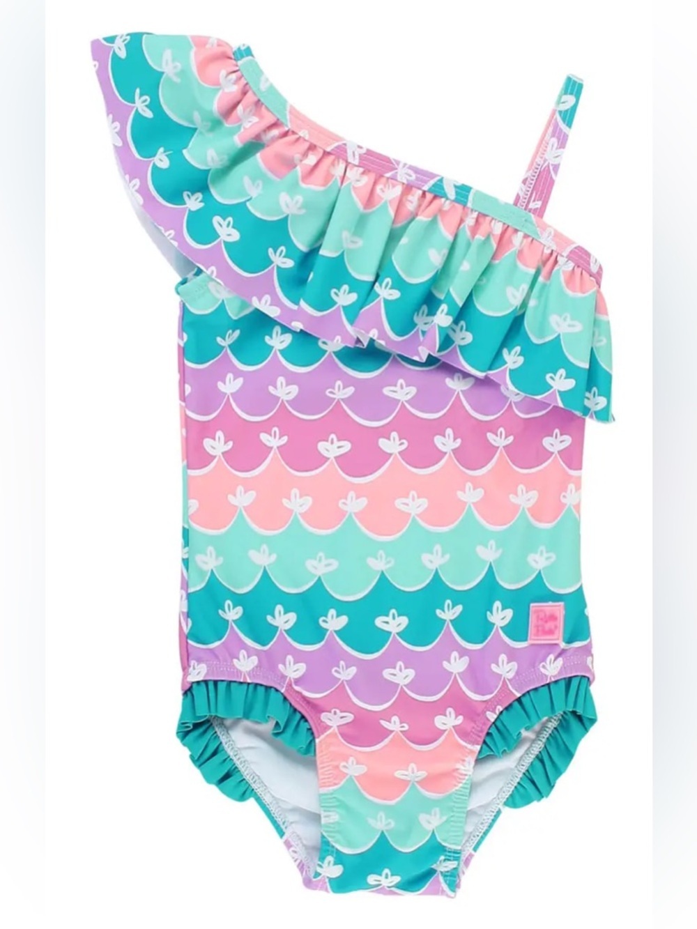 Ruffle Butts One-Piece Swimsuit 2T girl mermaid one shoulder colorful
